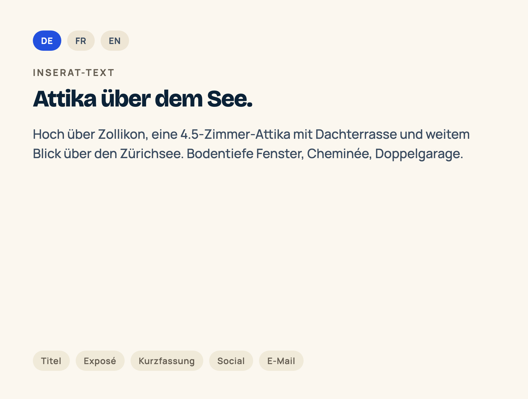 Vorschau Inserat-Text